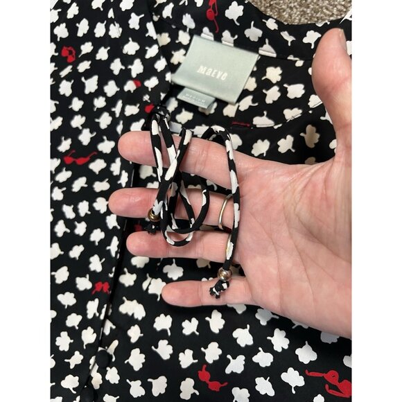 Anthropologie Maeve Odelia Black Floral Mini Dress Size Medium Sunglasses Pocket - Picture 11 of 15